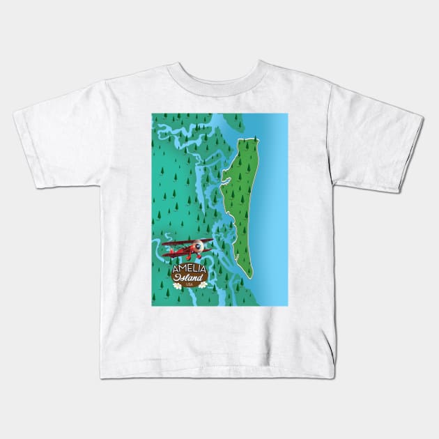 Amelia Island Kids T-Shirt by nickemporium1